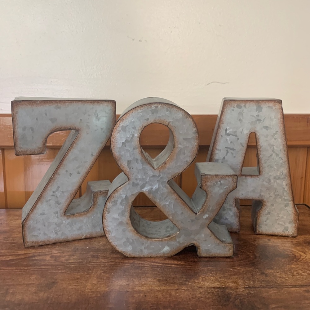 Rustic aluminum letters